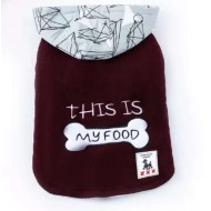 Oblečenie pre psov Mikina My Food bordová