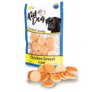 Sušené mäso pre psa KIDDOG kuracie mince z kuracích pŕs 80 g