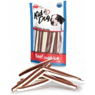 Sušené mäso pre psa KIDDOG hovädzíí sendvič s treskou 80 g