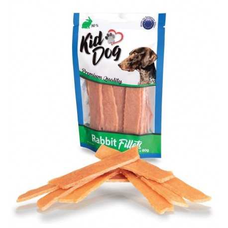 Sušené mäso pre psa KIDDOG králičie filetované mäsko 80 g