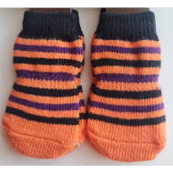 Oblečenie pre psov Ponožky oranžové pásikové M