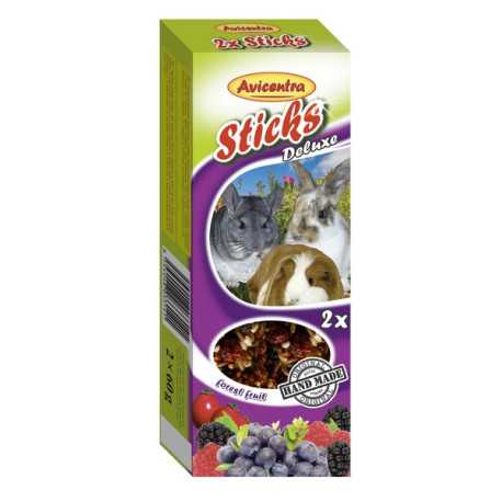 Maškrty pre hlodavce Avicentra Tyčinky pre hlodavce lesné ovocie 2ks