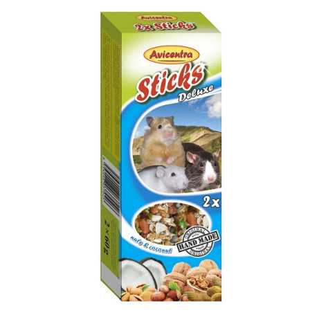 Maškrty pre hlodavce Tyčinky Deluxe pre malé hlodavce - orech a kokos 2ks